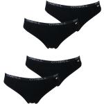 Schwarze Unifarbene Bikinihosen & Bikinislips aus Baumwollmischung für Damen Größe L 4-teilig 
