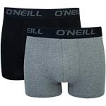 O'Neill Herren Boxer-Short Plain 2-Pack I Anthracite Black (6869) I M