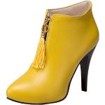 Gelbe High Heel Stiefeletten & High Heel Boots mit Reißverschluss für Damen Größe 37 