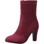 Bordeauxrote High Heel Stiefeletten & High Heel Boots mit Reißverschluss für Damen Größe 44 