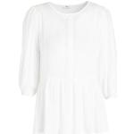 Reduzierte Weiße Unifarbene 3/4-ärmelige ONLY Festliche Blusen mit Rüschen mit Knopf aus Viskose für Damen Größe XS für den für den Frühling 