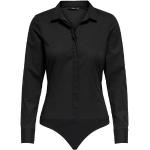 Schwarze Unifarbene Langärmelige ONLY Noos Langarmbodies aus Baumwolle für Damen Größe L für den für den Frühling 
