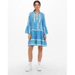 Reduzierte Blaue Langärmelige ONLY Ella Mini Minikleider & kurze Kleider aus Polyester für Damen Größe S 