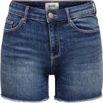 Dunkelblaue ONLY Blush Jeans-Shorts Raw mit Reißverschluss aus Denim für Damen 