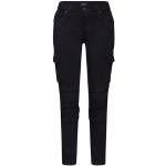 Schwarze Unifarbene Casual ONLY Missouri Freizeithosen mit Reißverschluss aus Baumwolle für Damen Größe XS Weite 27, Länge 28 