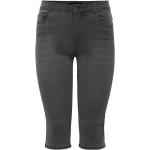 Reduzierte Graue ONLY Capri-Jeans mit Reißverschluss aus Denim für Damen Größe L Große Größen 