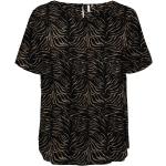 Schwarze Business Kurzärmelige ONLY Basic Tunika-Blusen für Damen Übergrößen Große Größen 