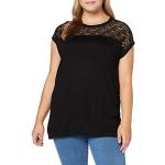 Reduzierte Schwarze Kurzärmelige ONLY Noos Nachhaltige Rundhals-Ausschnitt T-Shirts aus Viskose für Damen Größe XL Große Größen 