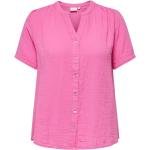 Pinke Atmungsaktive ONLY Hemdblusen für Damen Größe XL Große Größen 