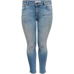 Blaue Elegante ONLY Skinny Jeans mit Reißverschluss aus Denim für Damen Größe XS Große Größen Länge 32 