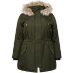 Dunkelgrüne Unifarbene ONLY Winterjacken mit Reißverschluss aus Polyester für Damen Größe 3 XL für den für den Winter 