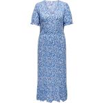 Blaue Halblangärmelige ONLY V-Ausschnitt Sommerkleider für Damen Größe L Große Größen für den für den Sommer 