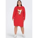 Rote Bestickte Langärmelige ONLY Rundhals-Ausschnitt Bandage-Kleider & Bodycon-Kleider aus Acryl enganliegend für Damen Größe XXL zu Weihnachten 