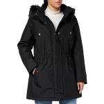 Schwarze ONLY Winterjacken mit Reißverschluss mit Kapuze für Damen Größe XL Große Größen für den für den Winter 