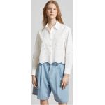 Offwhitefarbene Unifarbene ONLY Hemdblusen aus Baumwolle Cropped für Damen Größe M 