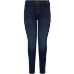 Dunkelblaue ONLY Curvy Stonewashed Jeans mit Reißverschluss aus Denim für Damen 