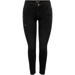 Schwarze ONLY Daisy Ripped Jeans & Zerrissene Jeans mit Reißverschluss aus Denim für Damen Größe XS Weite 25, Länge 34 