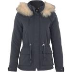 Anthrazitfarbene ONLY Jacken mit Fellkapuze mit Kapuze für Damen Größe L für den für den Winter 