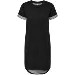 Schwarze Kurzärmelige ONLY Basic Midi Rundhals-Ausschnitt Shirtkleider für Damen Größe XXS für den für den Sommer 