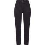 Schwarze ONLY Straight Leg Jeans mit Reißverschluss aus Denim für Damen für den für den Winter 