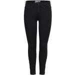 Reduzierte Schwarze ONLY Slim Fit Jeans mit Reißverschluss aus Denim für Damen Größe L 