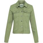 Grüne ONLY Übergangsjacken aus Denim für Damen Größe M für den für den Herbst 