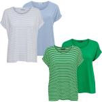 Reduzierte Grüne Kurzärmelige ONLY Rundhals-Ausschnitt T-Shirts für Damen 4-teilig 