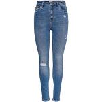 Reduzierte Blaue ONLY High Waist Jeans aus Denim für Damen Größe M Weite 31 