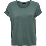 Reduzierte Grüne Unifarbene ONLY Basic Rundhals-Ausschnitt T-Shirts aus Viskose für Damen Größe S 
