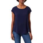 Reduzierte Blaue Unifarbene Kurzärmelige ONLY Basic Rundhals-Ausschnitt T-Shirts mit Reißverschluss für Damen Größe S 