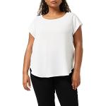Reduzierte Weiße Unifarbene Streetwear Kurzärmelige ONLY Basic Rundhals-Ausschnitt Tunika-Blusen mit Reißverschluss aus Polyester für Damen Größe M 