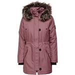 Pastellrosa Unifarbene Sportliche ONLY Jacken mit Fellkapuze mit Reißverschluss für Damen Größe S für den für den Winter 