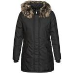 Reduzierte Schwarze ONLY Jacken mit Fellkapuze mit Knopf aus Kunstfell mit Kapuze für Damen Größe XS für den für den Winter 
