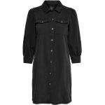 Unifarbene Langärmelige ONLY Freizeitkleider mit Knopf aus Baumwolle für Damen Größe S 