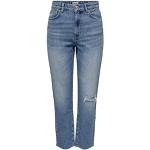 Reduzierte Blaue ONLY High Waist Jeans aus Baumwolle für Damen Größe M Weite 25 