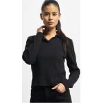 Schwarze Langärmelige ONLY V-Ausschnitt Langarm-Poloshirts aus Baumwolle für Damen Größe L 