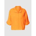Reduzierte Orange Unifarbene Kurzärmelige ONLY Hemdblusen aus Baumwolle für Damen Größe L 