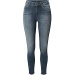 Blaue ONLY Skinny Jeans mit Fransen aus Denim für Damen Größe S 