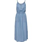 Blaue Unifarbene Casual Ärmellose ONLY Strap Rundhals-Ausschnitt Spaghettiträger-Kleider aus Lyocell für Damen Größe XS 