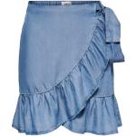 Reduzierte Blaue Unifarbene ONLY Sofia Mini Jeans-Miniröcke aus Lyocell für Damen Größe XXS für den für den Sommer 