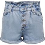 Blaue Unifarbene ONLY Jeans-Shorts aus Denim für Damen Größe L für den für den Sommer 