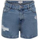 Blaue Unifarbene ONLY Jeans-Shorts mit Reißverschluss für Damen Größe XS für den für den Sommer 