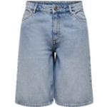 Blaue Unifarbene Loose Fit ONLY Jeans-Shorts mit Reißverschluss für Damen Größe M für den für den Sommer 