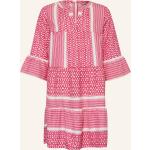 Pinke 3/4-ärmelige ONLY Kleider A-Linie mit Volants mit Knopf aus Polyester für Damen 