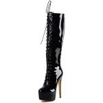 Schwarze Onlymaker High-Heel Stiefel mit Reißverschluss für Damen Größe 43 