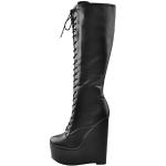 Schwarze Bestickte Onlymaker High Heel Stiefeletten & High Heel Boots mit Riemchen aus Veloursleder für Damen Größe 44 