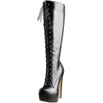 Schwarze Onlymaker Pfennigabsatz High Heels & Stiletto-Pumps mit Schnürsenkel für Damen Größe 45 
