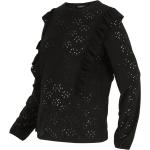 Schwarze Langärmelige Transparente Blusen & durchsichtige Blusen durchsichtig aus Polyester für Damen Größe M 