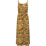 Goldene Ärmellose ONLY Strap Maxi Rundhals-Ausschnitt Spaghettiträger-Kleider aus Viskose für Damen Übergrößen 