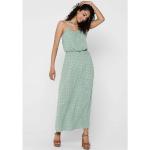 Grüne Gepunktete Ärmellose ONLY Karo Maxi Rundhals-Ausschnitt Sommerkleider aus Polyester für Damen Größe L 